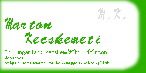 marton kecskemeti business card